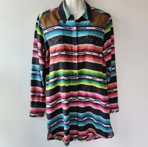 Tasha Polizzi Western Embroidered T Shirt Dress Size M